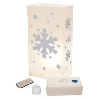 Remote Control Battery Operated Luminaria Kit   Snowflake (10 Count)