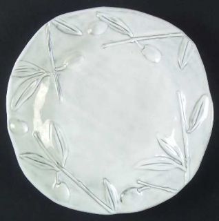 Vietri (Italy) Incanto Salad Plate, Fine China Dinnerware   White/Gray Glaze, Da