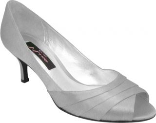 Womens Nina Criana   Royal Silver Satin Mid Heel Shoes