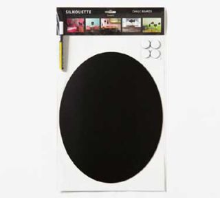 American Metalcraft Chalkboard w/ Adhesive Dots & Securit Marker, Oval Silhouette, Black