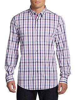 Tonal Grid Check Shirt/Contemporary Fit