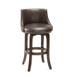 Hillsdale Napa Valley Swivel Bar Stool in Brown Leather and Cherry 4294 831I