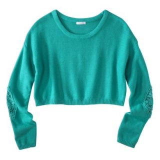 Xhilaration Juniors Cropped Sweater   Turquoise M(7 9)