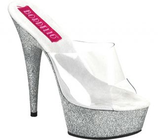 Womens Bordello Vivian 23   Clear/Silver Mini Glitter High Heels