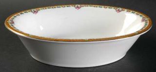 Pirkenhammer Carmen 9 Oval Vegetable Bowl, Fine China Dinnerware   Yellow Band,