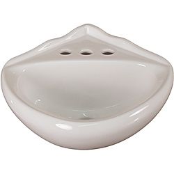Ceramic 15.25 inch Corner White Wallmount Sink (WhiteSingle hole mountModel number WH1111W )