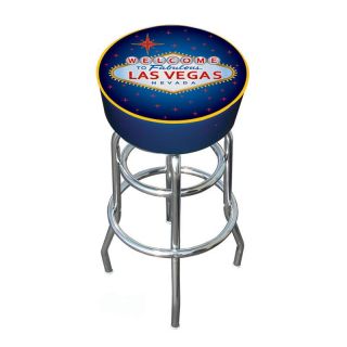 Trademark Global Inc Las Vegas Logo 30 in. Padded Backless Swivel Bar Stool