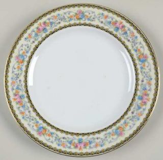 Paul Muller Mue16 Salad Plate, Fine China Dinnerware   Floral Sprays, Blue/Gray