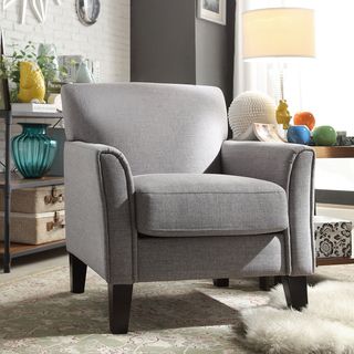 Uptown Modern Gray Linen Accent Chair