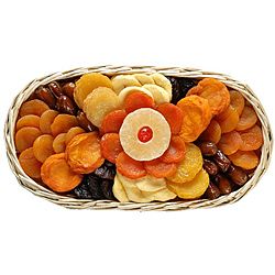 Ole Time Sun dried Fruit Favorites Gourmet Food Basket (two Pound) (TanType of basket Oval basket Descriptions. Pineapples, dates, apricots, peaches, pears, apples, plums and cherriesWeight 3 pounds Freshness 45 daysNumber of Items 2 pounds of assort