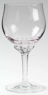 Sasaki Coronation Pink Water Goblet   Pink Bowl, Twisted Clear Stem