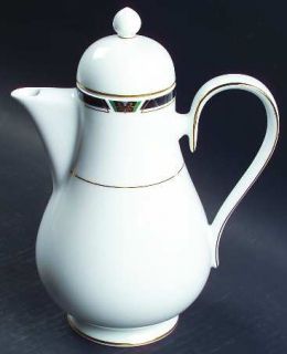 Noritake Kipling Coffee Pot & Lid, Fine China Dinnerware   Fine China, Black Mar