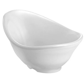 Tablecraft Oval Frostone Bowl   5 3/4x4 1/2 Wavy, Melamine, White