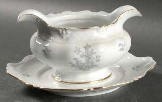 Eschenbach W2064 Gravy Boat with Attached Underplate, Fine China Dinnerware   La