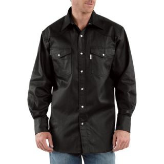 Carhartt Ironwood Snap Front Twill Work Shirt   Black, Large Tall, Model# S209