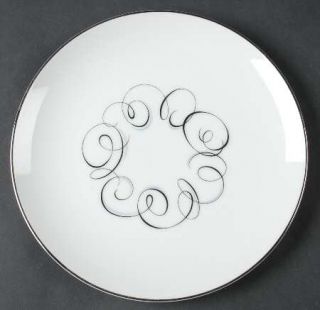 Style House Rhythm Salad Plate, Fine China Dinnerware   Black & Gray Circular De