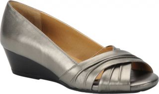 Womens Softspots Carolena   Slate Grey Metallic Leather Casual Shoes