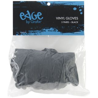 Edge Vinyl Gloves 10/pkg black (Black. Made in USA. )