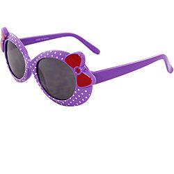 Kids Oval K0208 plsm Sunglasses Purple Frame Bow Tie Design