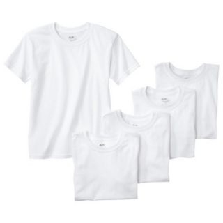 Signature GOLD by GOLDTOE Boys 5 pack Crew Neck Tee   White S