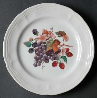Gorham Berry Arbor Salad Plate, Fine China Dinnerware   Fruit&Pink Flowers On Wh