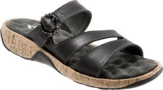 Womens SoftWalk Bermuda   Black Veg Calf Leather Casual Shoes