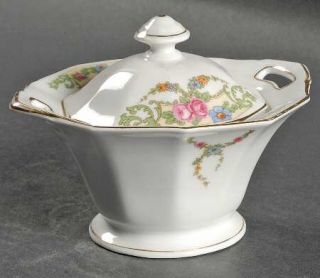 Tirschenreuth Fairmont Sugar Bowl & Lid, Fine China Dinnerware   Multisided,Mult