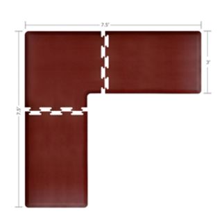 Wellness Mats L Series Puzzle Piece Collection w/ Non Slip Top & Bottom, 7.5x7.5x3 ft, Burgundy