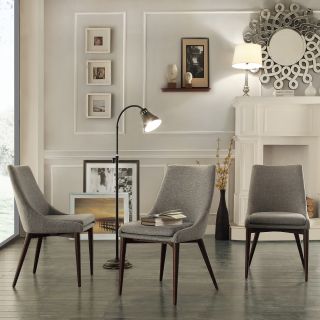 Sasha Grey Linen Upholstered Slope Leg Dining Chairs (set Of 2)