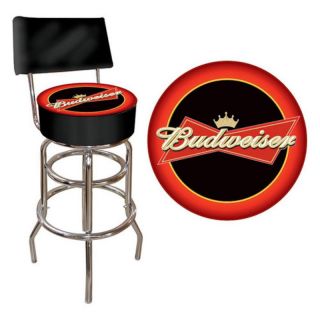 Trademark Budweiser Padded Bar Stool with Back Multicolor   AB1100 BUD