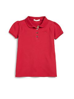 Burberry Little Girls Pique Princess Polo Shirt   Red
