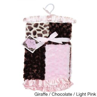 Animal Satin Patchwork Baby Blanket In Pink