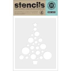 Hero Arts Stencils 6.25 X5.25  Circle Christmas Tree