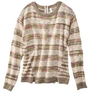 Xhilaration Juniors Marl Stripe Sweater   Natural/Neon XXL(19)
