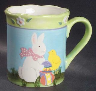 Bunny Patch Mug, Fine China Dinnerware   Holiday Collection,Various Bunny Scenes