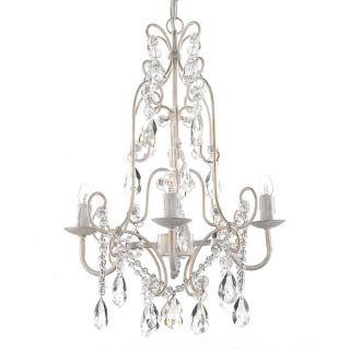 Gallery 4 light Wrought Iron And Crystal Chandelier