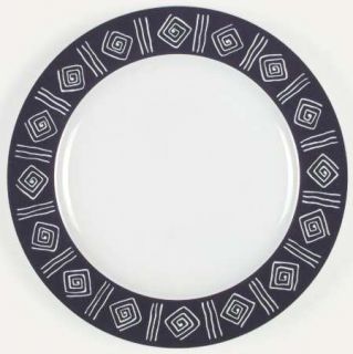 Sakura Sphinx Onyx Dinner Plate, Fine China Dinnerware   Black Border, Square Sp