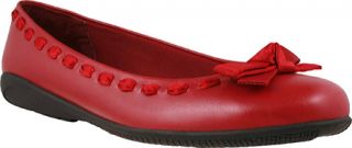 Womens Walking Cradles Fawn   Red Leather Ornamented Shoes