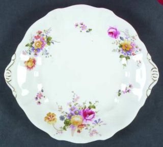 Royal Crown Derby Derby Posies Handled Cake/Pastry Plate, Fine China Dinnerware