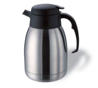 Service Ideas 2 liter Carafe w/ Unbreakable Liner, Stainless, Black Finish