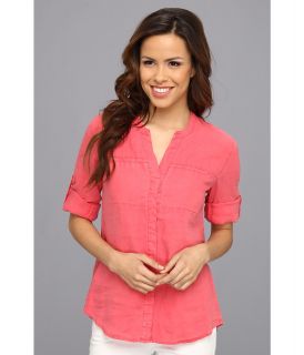 Tommy Bahama Two Palm Shirt with Hidden Pocket Womens Long Sleeve Button Up (Pink)