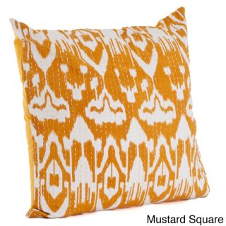 Ikat With Kantha Stitches Decorative Throw Pillow