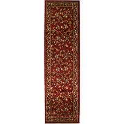 Halle Claret Red Area Rug (23 X 77) (OlefinPile Height 0.4 inchesStyle TransitionalPrimary color RedSecondary colors Green, blue, ivoryPattern FloralTip We recommend the use of a non skid pad to keep the rug in place on smooth surfaces.All rug sizes