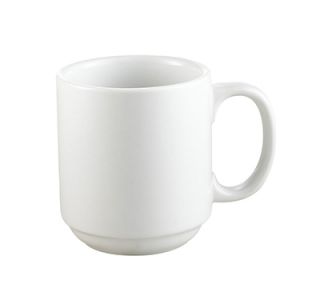 CAC International 10 oz Prime Mug   Stacking, Porcelain, Super White