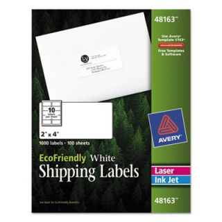Avery Labels EcoFriendly Labels, 2 x 4, White (48163)