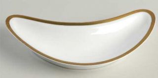 Paul Muller Baronial, The Bone Dish, Fine China Dinnerware   White With Gold Tri