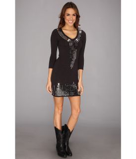 Rock and Roll Cowgirl Sparkle Knit Dress Womens Dress (Gray)
