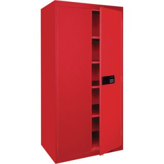 Sandusky Lee Keyless Electronic Steel Cabinet   46in.W x 24in.D x 78in.H, Red,