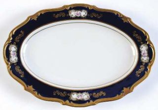 Reichenbach 8159k 15 Oval Serving Platter, Fine China Dinnerware   Cobalt Blue