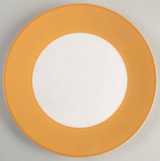 Williams Sonoma Passano Orange Salad Plate, Fine China Dinnerware   Orange Rim,